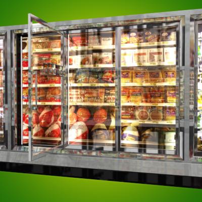 3D Model of Grocery Store Freezer Wall - 3D Render 5